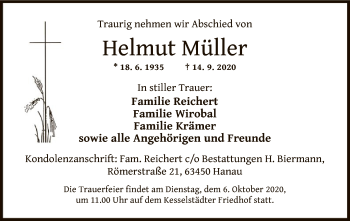 Traueranzeige von Helmut Müller von OF