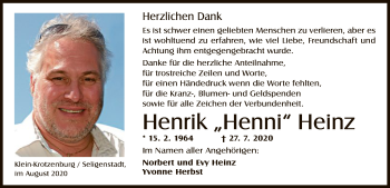 Traueranzeige von Henrik  Heinz von OF