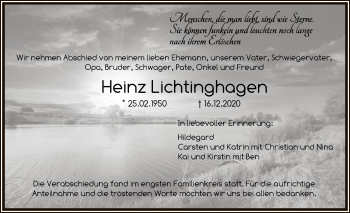 Traueranzeige von Heinz Lichtinghagen von OF