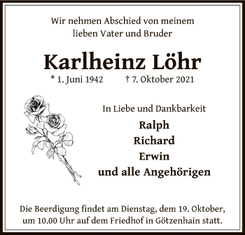 Traueranzeige von Karlheinz Löhr von OF