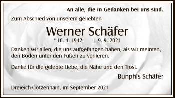 Traueranzeige von Werner Schäfer von OF