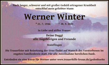 Traueranzeige von Werner Winter von OF