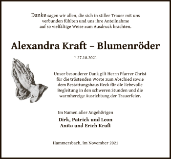 Traueranzeige von Alexandra Kraft–Blumenröder von OF