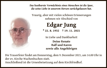 Traueranzeige von Edgar Jung von OF