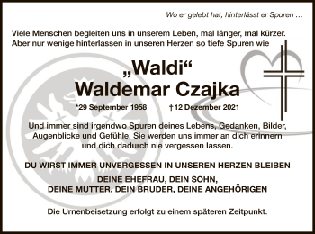 Traueranzeige von Waldemar Czajka von OF