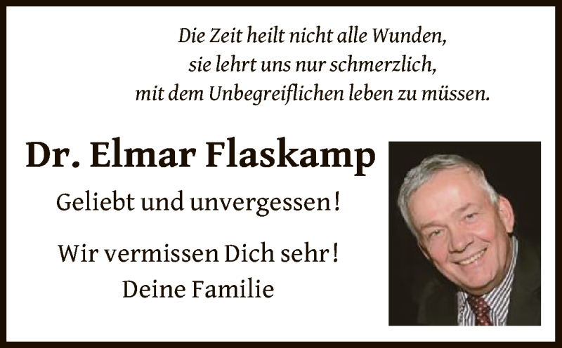  Traueranzeige für Elmar Flaskamp vom 20.02.2021 aus OF