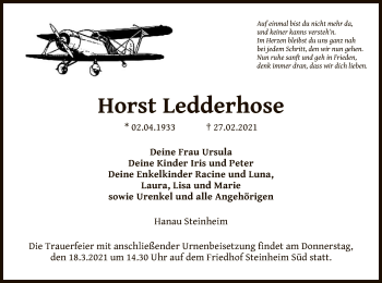 Traueranzeige von Horst Ledderhose von OF