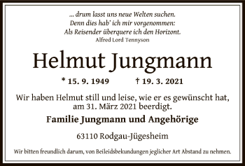 Traueranzeige von Helmut Jungmann von OF