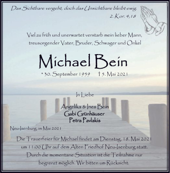 Traueranzeige von Michael Bein von OF