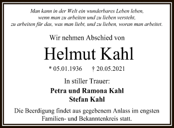 Traueranzeige von Helmut Kahl von OF