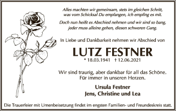 Traueranzeige von Lutz Festner von OF