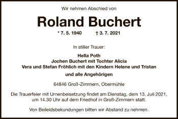 Traueranzeige von Roland Buchert von OF