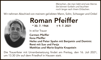 Traueranzeige von Roman Pfeiffer von OF