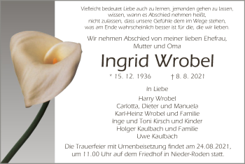 Traueranzeige von Ingrid Wrobel von OF