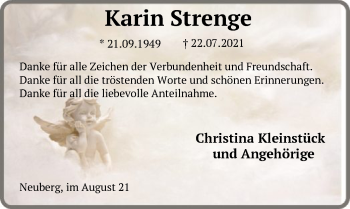 Traueranzeige von Karin Strenge von OF