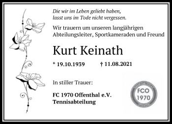 Traueranzeige von Kurt Keinath von OF