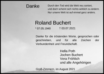 Traueranzeige von Roland Buchert von OF