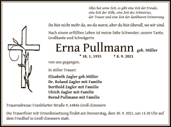 Traueranzeige von Erna Pullmann von OF