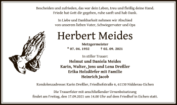 Traueranzeige von Herbert Meides von OF