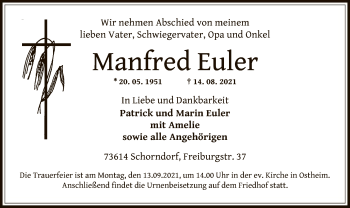 Traueranzeige von Manfred Euler von OF