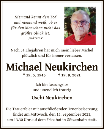 Traueranzeige von Michael Neukirchen von OF