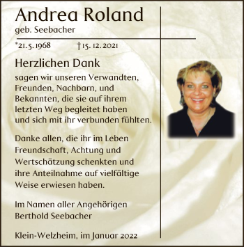 Traueranzeige von Andrea Roland von OF