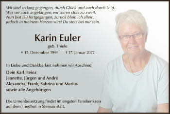 Traueranzeige von Karin Euler von OF