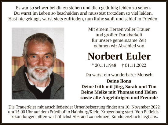 Traueranzeige von Norbert Euler von OF