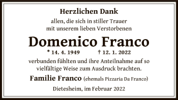 Traueranzeige von Domenico Franco von OF