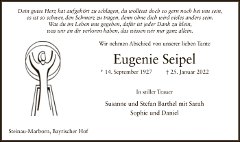 Traueranzeige von Eugenie Seipel von OF