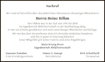 Traueranzeige von Heinz Böhm von OF