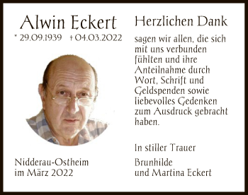 Traueranzeige von Alwin Eckert von OF