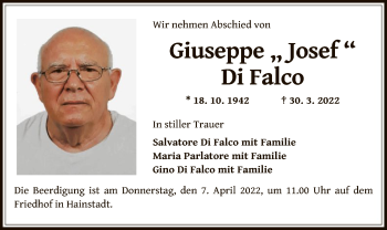 Traueranzeige von Giuseppe Di Falco von OF