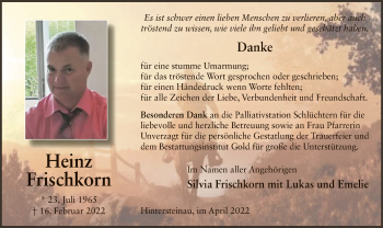 Traueranzeige von Heinz Frischkorn von OF