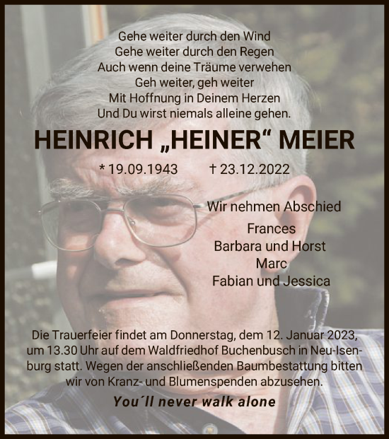 Traueranzeigen Von Heinrich Meier Trauer Op Online De