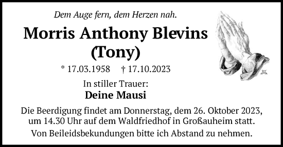 Traueranzeige von Morris Anthony Blevins von OF