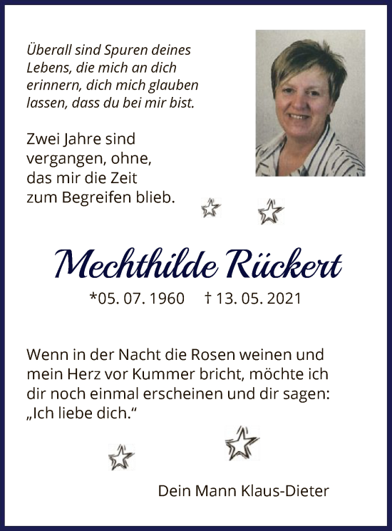 Traueranzeige von Mechthilde Rückert von OF