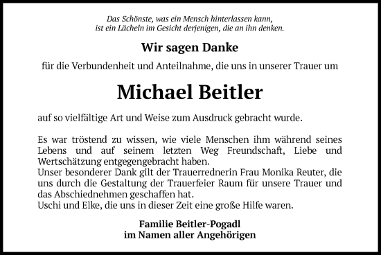 Traueranzeige von Michael Beitler von OF