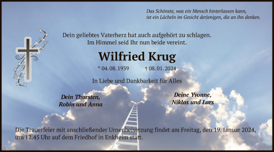 Traueranzeige von Wilfried Krug von OF