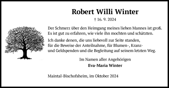 Traueranzeige von Robert Winter von OF