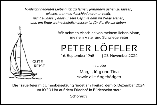 Traueranzeige von Peter Löffler von OF