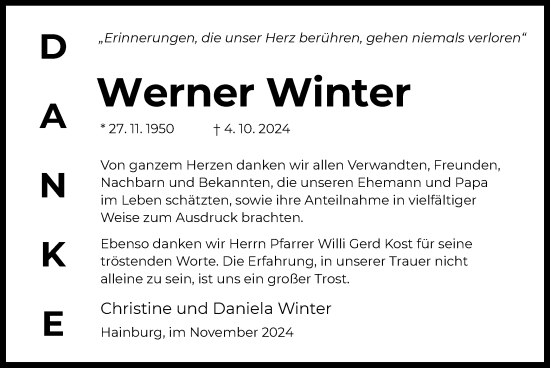 Traueranzeige von Werner Winter von OF