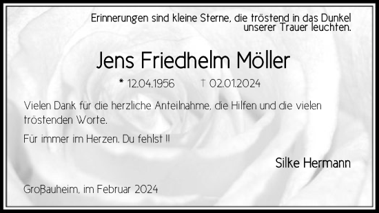 Traueranzeige von Jens Friedhelm Möller von OF