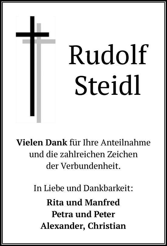 Traueranzeige von Rudolf Steidl von OF
