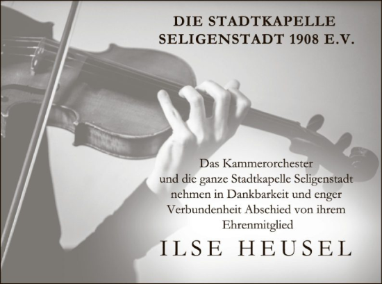 Traueranzeige von Ilse Heusel von OF