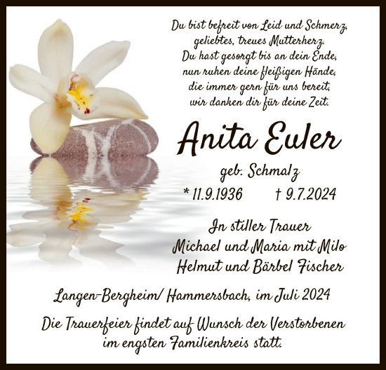 Traueranzeige von Anita Euler von OF