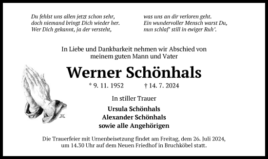 Traueranzeige von Werner Schönhals von OF